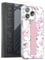 Encased Hand Strap Case Designed for iPhone 14 PRO MAX Case with Finger Grip Loop and Screen Protector (Pink Flowers)
