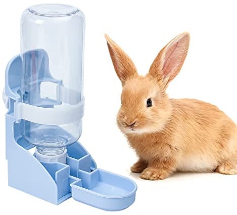 Wuzdy Hängender Haustier Wasserspender, Automatischer Wasserspender für Kaninchen, 500ml, Blau