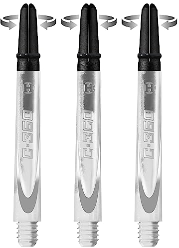 Harrows Darts Technology Carbon 360 Shafts, Rotating Carbon top von Thor-Sports (Short, Clear)