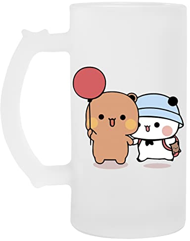 Globo Oso Y Panda Bubu Dudu Taza De Cerveza De Vidrio Glass Beer Mug Cup