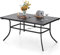 PHIVILLA Gartentisch Terrassentisch für draußen 152cm x 96cm Rechteckiger Esstisch für 6 Personen mit Schirmloch,Schwarz