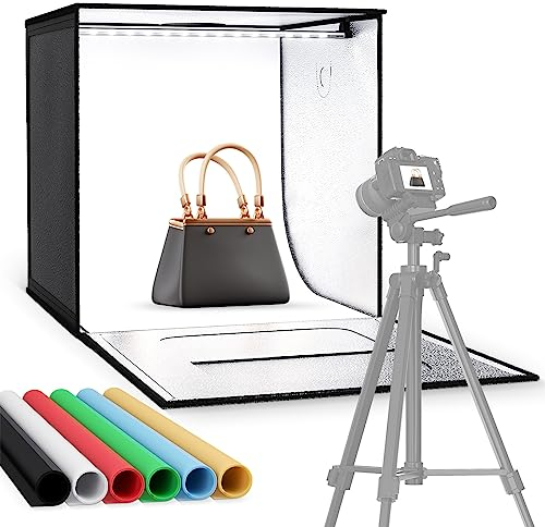 Boîte à Lumière, PaNt 60cm Portable Box Photo Studio avec 126pcs LED Lumière Réglable Super Brillant Light Box Photo Studio avec 3 Couleurs de tTempérature Variable Tentes de Shooting Studio Photo