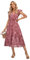 HEYPORK Damen Frühling Sommer Rock Bequem Lässig Kleider Mode Elegant Röcke Frauen Casual V-Ausschnitt Floral ärmelloses Langes Kleid(Rosa, L)