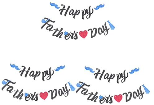 Abaodam 3 Sets Vatertag Pull Flag Dekorationen Happy Fathers Day Banner Ehemänner Vatertag Wimpelkette Banner Vatertag Girlanden Vatertag Party Dekorationen