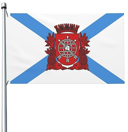 Bandeira Da Cidade Do Rio De Janeiro Flagge, 90 x 150 cm, doppelseitige Flaggen, langlebig, für den Außenbereich, Hof, Dekorationen, Flaggen, Zuhause, Party, Willkommensflagge