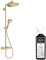 Colonne de douche thermostatique HANSGROHE Croma Select S 280 Aspect dorée poli + nettoyant Briochin