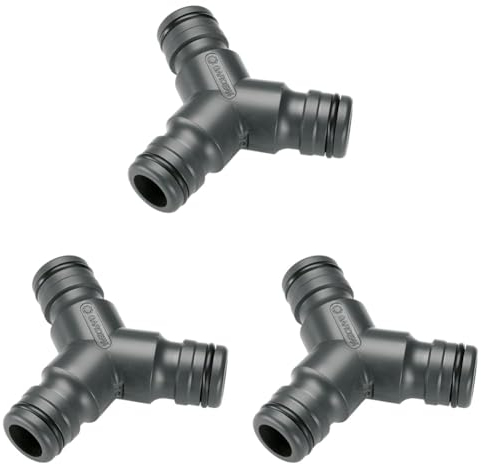Gardena Profi-System-Y-Stück: 2-Wege-Schlauchabzweiger innerhalb des Profi-Systems, für die gleichzeitige Bedienung zweier Ausbringgeräte (3/4 Zoll) (Packung mit 3)
