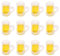 Miniaturen Bier Becher 12 STK Bierglas Miniatur Bier Mini Getränke Bierschale Schöne Plastikbier Becher Modell für Puppenhaus (Gelb)