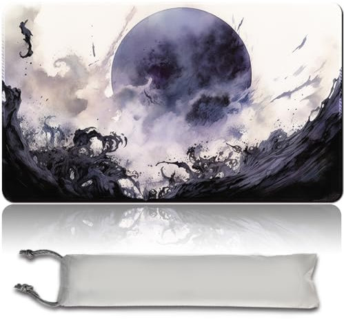 MPLR BOARD GAME Brettspiel MTG Spielmatten+Kostenlose wasserdichte Bag,Stitched Edges,Smooth Rubber Surface,MTG PlayMat with Zones(An original Black Lotus Playmat) (Damnation - NO Zone)