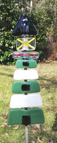 Gartendeko Gartenstecker beweglich Glas Skulptur Leuchtturm Grün Maritime Deko, Nordsee, Ostsee, Ahoi