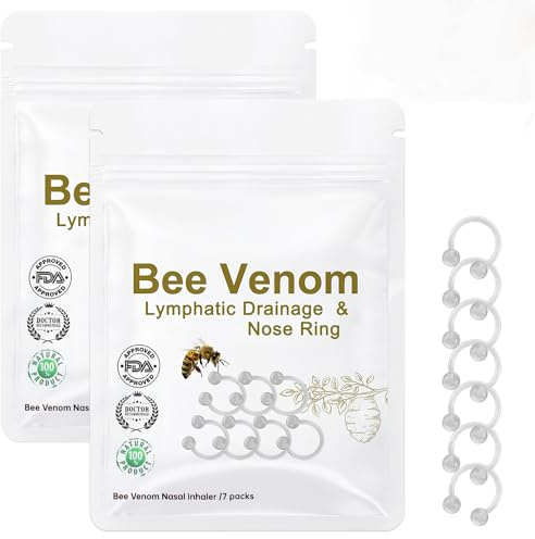 BSOON Bienengift Nasenring zur Lymphdrainage & Entgiftung, 2 Stück mit ätherischen Ölen für Atemwegsunterstützung