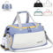 Damcyer Reisetasche Sporttasche Damen Reisetasche Groß 48x23x27 Sporttasche Mit Schuhfach Und Nassfach Wasserfest Handtasche Duffle Bag Für Sport & Reisen Für Männer Und Frauen, Weiß+Blau