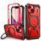 Lanhiem designed for iPhone 13 and iPhone 14 Phone case with 2 Tempered Glass Screen Protector Heavy Duty Shockproof Phone Case - Red