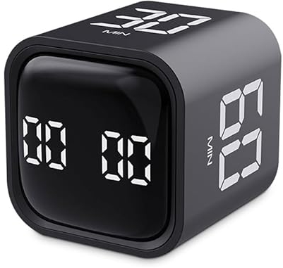 Multi-Flip-Würfel-Timer: Vibrations-Produktivitäts-Timer, Countdown- und Stoppuhr-Modi, Schreibtisch-Timer, leiser Betrieb, Schwerkraft-Sensor, perfekt zum Kochen, Hautpflege, Studium und Training