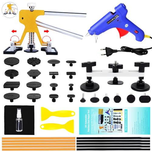 Manelord Dellen Reparatur Ausbeulwerkzeug, Car Paintless Dent Removal Kit, DIY Golden Lifter für Fahrzeug Dellen/Hagel Schaden Entfernen