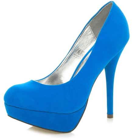AJVANI Womens Ladies high Heel Going Out Evening Party Platform Court Shoes Size 3 36