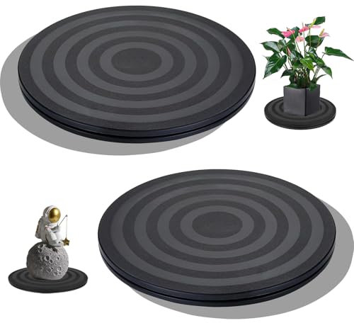 Plateau Tournant Universel, Table Tournante Universelle à 360 Degrés, 2 Pièces Table Tournante Ronde, Plate-Forme Pivotante de 20cm, Convient pour L'artisanat, Les Plantes, Les Cuisines, Noir