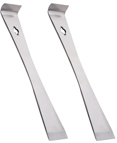 Pry Bar Scraper Set,2 PCS Stainless Steel Baseboard Removal Tool with Hanging Hole for Kitchen Remodel Scraping Pulling Lifting