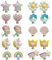 EIHI 10 paia di orecchini a clip per bambine, set di orecchini a clip principessa, unicorno, fiori
