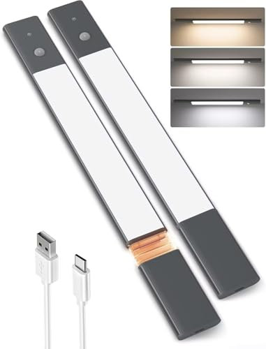 EZVALO Küche LED Unterbauleuchte 3 Farbtemperaturen für Kleiderschrank Treppe (2 Stücke)