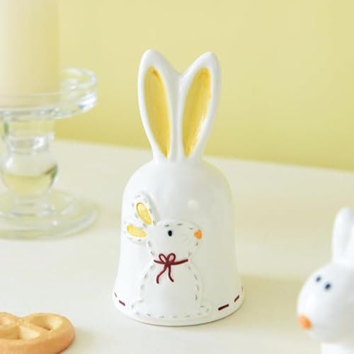 ACTOYS Porzellanglocke, Handglocke, Hase Handglocke, Süße Glocke, Glocke Klein, Handglocke Porzellan, Tischglocke, für Zuhause, Restaurant, Hotel