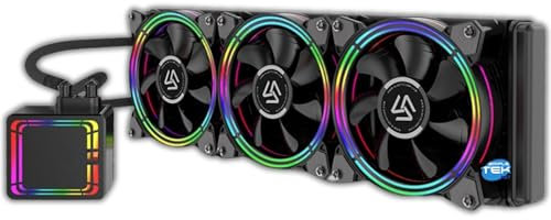 SIMPLETEK - Disipador líquido CPU All in One 360 mm RGB | 3 ventiladores | LGA 115X, 1150, 1151, 1155, 1156, 1200, 1366, 1700, 1851, 2011, 2066