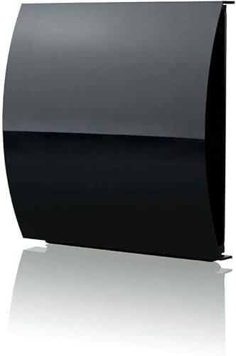 5 Inch External Wall Vent Cover with Sound Baffle & Air Filter – Non-Flammable Hood for Extractor Fans, Heat Recovery & Ventilation Systems – Draft Proof & Energy Saving [Class A+++] Black