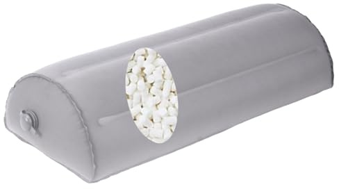 Potelane Aufblasbares Nackenrolle für Beine, Rücken, Knöchel, Knie und Nacken, Halbmond-Luftkissen, selbstaufblasendes Design, leicht, TPU und weiche Milchfaser, Reise-Beinerhöhungskissen, 51 x 21 x