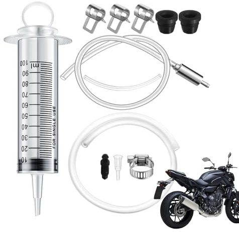 Generico Pompa a Vuoto Manuale per Autoveicoli | Pompa Aspirante per Svuotamento Olio - Set di 12 Attrezzi per Estrazione Sgonfiaggio Aria Sostituzione Frizione Officina Auto Moto