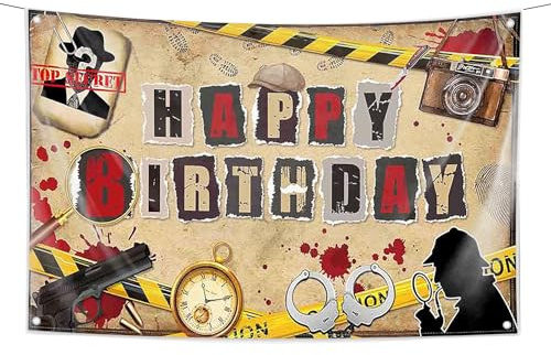 Detektiv Party Banner Mystery Schild Banner Hintergrund Detektiv | Detektiv Party Banner Mystery Schild Banner Hintergrund Detektiv Geburtstagsparty Dekoration für Mystery Party Geheimagent
