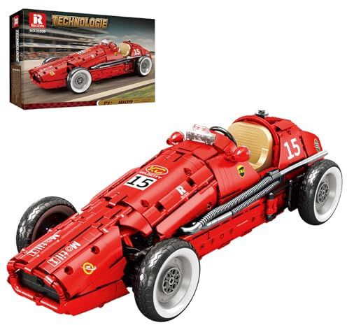 Reobrix Speed Champion F1 Rennwagen Modellauto für Erwachsene, 11038 Klassischer Formel 1 Modell Klemmbausteine Set, Retro Super Sportwagen Bausteine Kreative Geschenke für Autofans（1809 Teile）