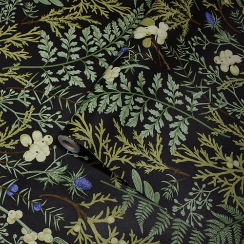 Tinicor Floral Pattern Self Adhesive Wallpaper, Removable Flower Peel and Stick Wallpaper, Waterproof Vintage Contact Paper for Bedroom, Living Room, Home Decoration, Cupboard, Drawer, 44 x 300 cm