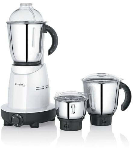 Premier Super-G Mixer Grinder 550W with 3 Stainless Steel Jars 1.5L 1.25L 0.5L | Wet & Dry Grinding | Dosa Chutney Spice Coffee Juice Mixer Grinder
