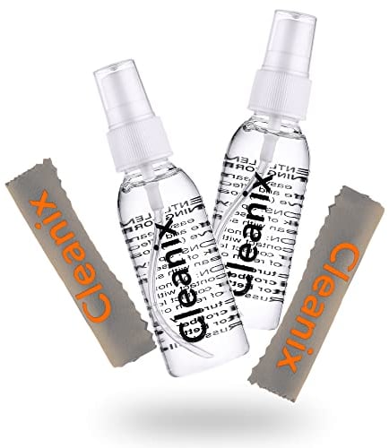 Alcohol Free Glasses Cleaner Kit (Set of 2) with (2) Microfiber Cloths - Eyeglass Cleaning Spray Bottle - Lens Cleaner in a Travel Kit - Also for Computer and Laptop Screens