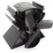 12.5cm Height Mini Heat Powered Stove Fan for Wood/Log Burner/Fireplace - Eco Friendly(Black)
