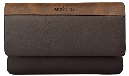 Maitre - Leder Schlüsseletui mit RFID-Schutz für Herren, Keycase mit separten Reißverschlussfach, Braun