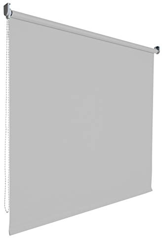 Verdunkelungsrollo Rollo Vorhang Fenster Kettenzugrollo Seitenzugrollo viele Farben Breite 60-200 cm Höhe 180 cm Stoff lichtundurchlässig verdunkelnd Metall Halter (Größe 200 x 180 cm Farbe Hellgrau)