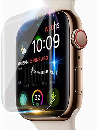 GENIE FORCE Onyx Premium HD+ Transparent 3D Gorilla Schutzglas Schutzfolie Panzerfolie für Apple Watch 40mm Series 4/5/6/SE - HD+ TRANSPARENTER 3D Kanten