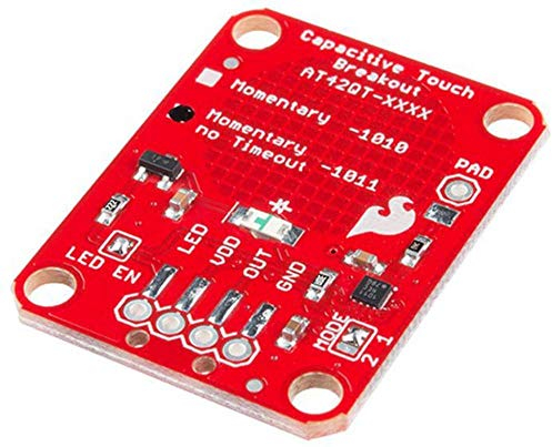 SparkFun Module Arduino SEN-14520 - Rouge - Interrupteur tactile capacitif - Jetable - Montage sur circuit imprimé - Bouton poussoir - AUF-AUF-AN