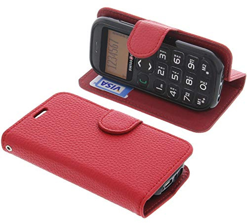 foto-kontor Tasche kompatibel mit Swisstone BBM 320 Book Style rot Schutz Hülle Buch