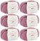 Merinowolle -6x Merino pure rosé (Fb 4708)- 6 Knäuel Merinowolle rosa + GRATIS Label - Merinogarn - 50g/65m - Nadelstärke 6-7mm - 100% Merino - Wolle zum Häkeln - weiche Wolle MyOma