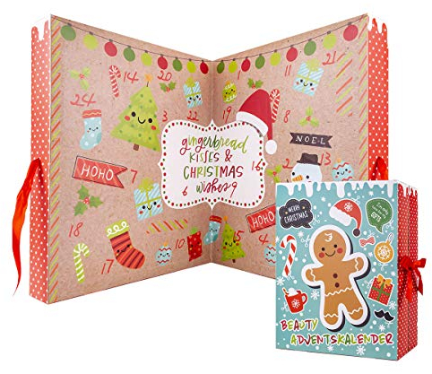 Accentra Xxl Beauty Adventskalender Gingerbread- Weihnachtskalender Für Frauen Und Kinder Im Witzigen Lebkuchen-Mann Design Mit Kosmetik Inhalt: Body Lotion, Badekugeln, Seife, Badesalz Uvw