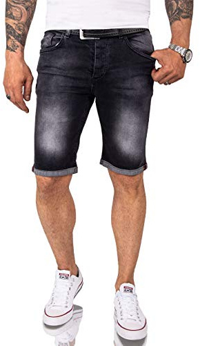 Rock Creek Herren Shorts Jeansshorts Denim Short Kurze Hose Herrenshorts Jeans Sommer Hose Stretch Bermuda Hose RC-2214 Dunkelgrau W38
