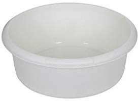 Washing Up Bowl Round Plastic Small & Large Basin Sink Kitchen (Cream, Large Round Bowl)