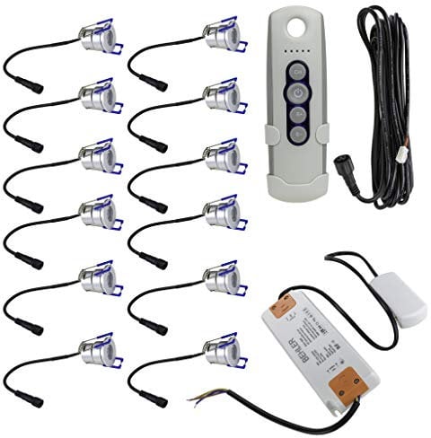 DEFACTO 3W Terrassenüberdachungen LED Veranda Einbaustrahler Aluminium Außenbeleuchtung Dimmbar IP44 Wasserdicht | Minispot | 2700K Warmweiß | mit Fernsteuerung (8 Stück)