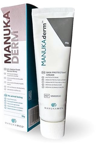 ManukaMed Manuka honig salbe wundsalbe DERM, WundHeilung, Wundheilhonig mit MGO+560, Benutzt auf rissige Haut, Pickel creme, Neurodermitis,Ekzem, Psoriasis, Akne, Juckreiz, Verbrennungssalbe, 50g