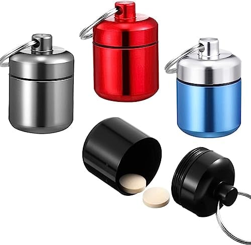DARENYI Pilulier Portable, Pilulier Voyage Mini Pilulier Métal Pilulier Etanche Pilulier Journalier pour Vitamines, Suppléments, Médicaments
