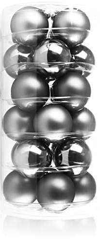 com-four® 24x Weihnachtskugeln, Christbaumkugeln aus echtem Glas für Weihnachten, Baumschmuck für den Christbaum, Ø 6 cm