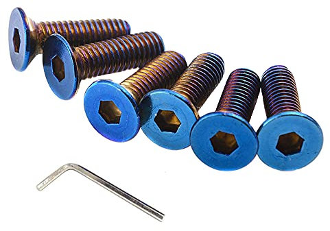 ihreesy Pernos del Eje del Volante del Coche,6PCS M5 x M1.25 Pernos del Volante Cono Tornillos de Cubo de Volante de Coche Kit de Tornillos con Llave