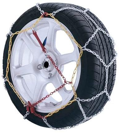KRAWEHL - Pack de 2 Cadenas de Nieve para Coche - Cadenas 4x4 - de Metal Tipo Malla de Rombo - Eslabones de 16 mm - con Tensor Mecánico - Universal - Antideslizantes - Grupo 41